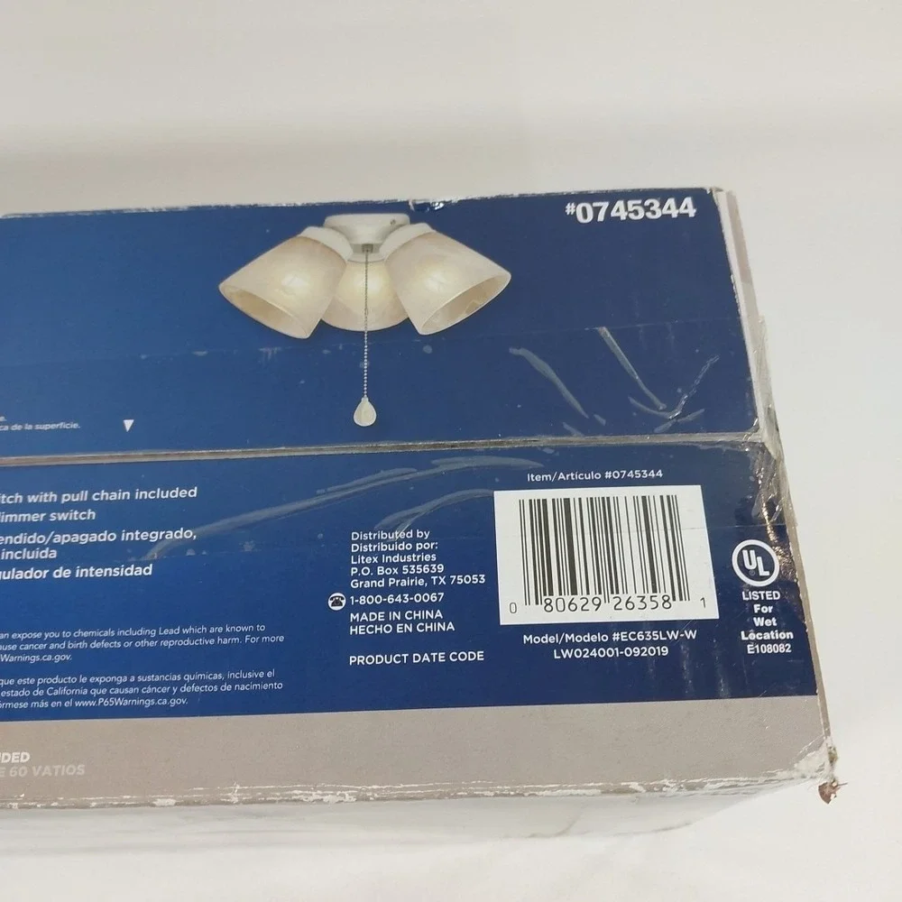 Harbor Breeze Ceiling Fan Light Kit LED White Alabaster 0745344